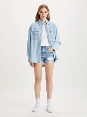 Levi's Light Blue Denim Cutoff Shorts